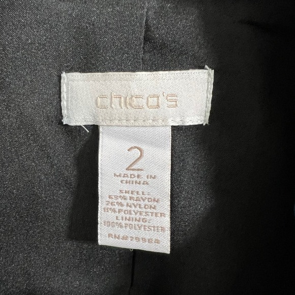 Chico's Women's Teal Blue Button Front Jacket with Pockets Size 2 - Picture 8 of 9